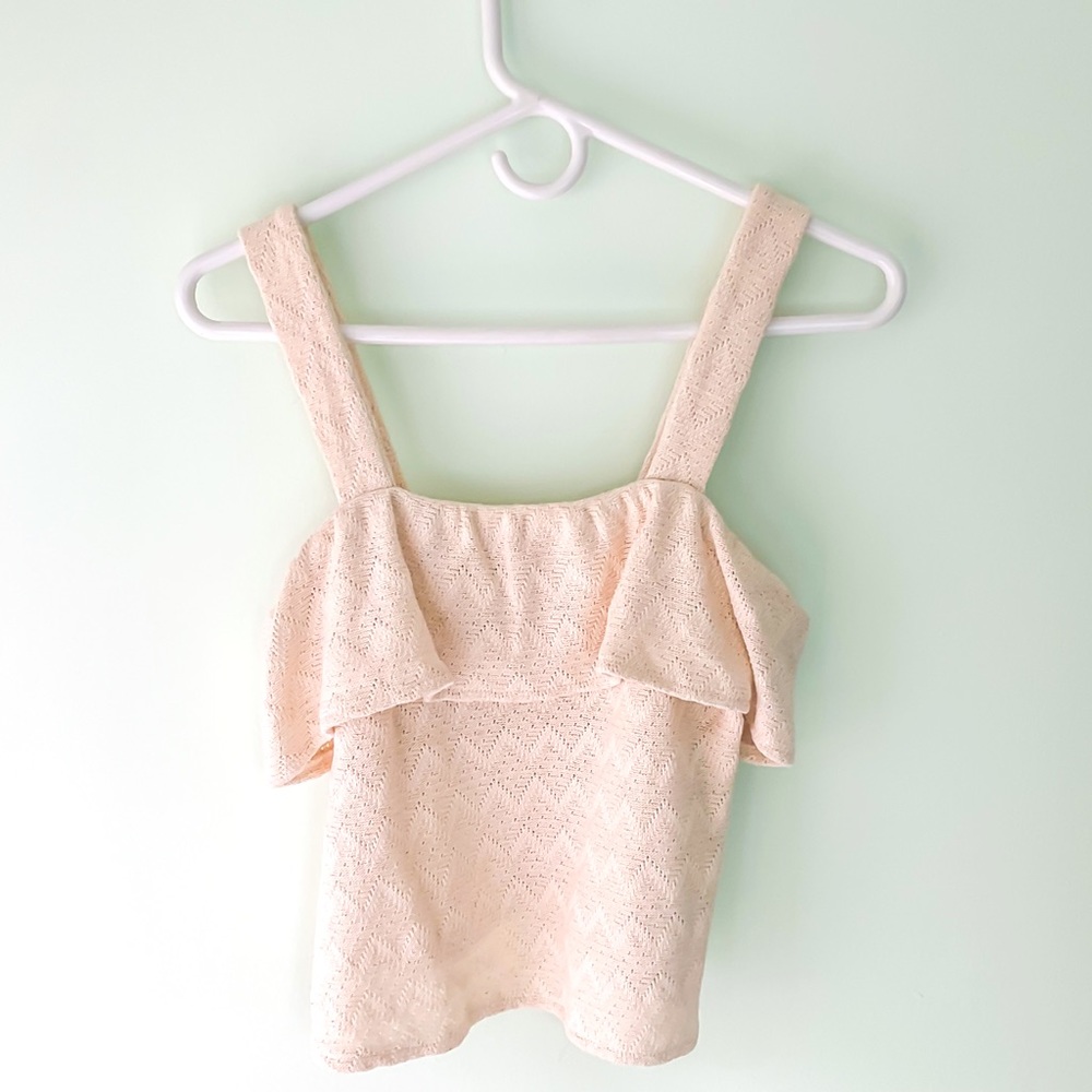 Madewell Ruffled Knit Tank Top ✨ XS Cream